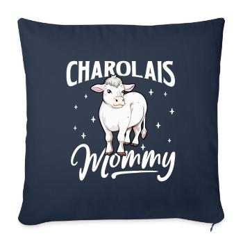 Charolais Mommy - Charolais beef - Sofa pillowcase 17,3'' x 17,3'' (45 x 45 cm) - navy - Front
