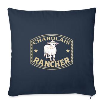 Charolaise Rind - Charolais Rancher - Sofakissenbezug 45 x 45 cm - Navy - Vorne