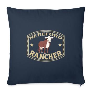 Hereford Rind - Hereford Rancher - Sofakissenbezug 45 x 45 cm - Navy - Vorne