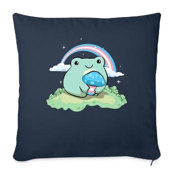 Transgender Pride Trans Flag Cute Frog P - Sofa pillowcase 17,3'' x 17,3'' (45 x 45 cm) - navy - Front