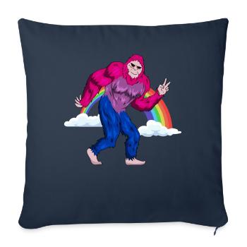 Bi Fier Bisexuel Drapeau Bigfoot LGBTQ subtil - Housse de coussin décorative 45 x 45 cm - bleu marine - Devant