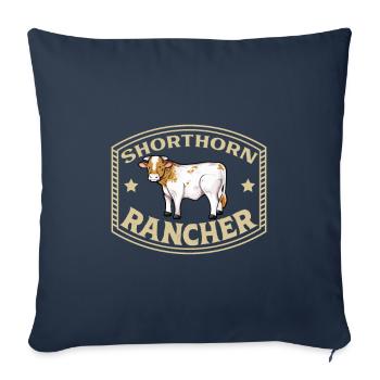 Fleischshorthorn Rind - Shorthorn Rancher - Sofakissenbezug 45 x 45 cm - Navy - Vorne