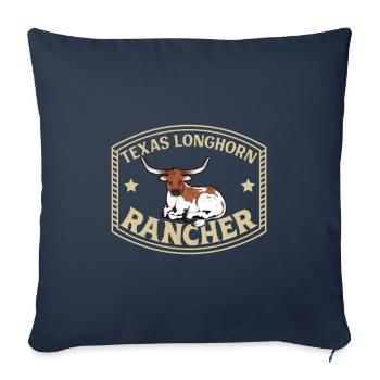 Longhorn Rind - Texas Longhorn Rancher - Sofakissenbezug 45 x 45 cm - Navy - Vorne