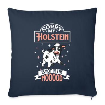 Pas d’humeur - Holstein - Housse de coussin décorative 45 x 45 cm - bleu marine - Devant