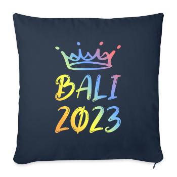 Bali 2023 - Housse de coussin décorative 45 x 45 cm - bleu marine - Devant