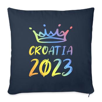 Croatia 2023 - Sofa pillowcase 17,3'' x 17,3'' (45 x 45 cm) - navy - Front