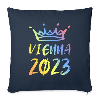 Vienne 2023 Vienne - Housse de coussin décorative 45 x 45 cm - bleu marine - Devant