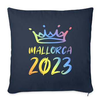 Majorque 2023 - Housse de coussin décorative 45 x 45 cm - bleu marine - Devant