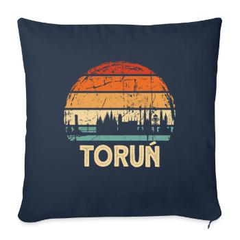 Pologne Torun Skyline - Housse de coussin décorative 45 x 45 cm - bleu marine - Devant