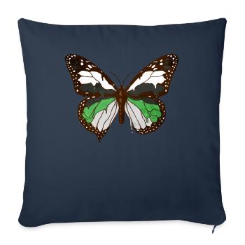 Demiromantique Fierté Drapeau Papillon Subtil L - Housse de coussin décorative 45 x 45 cm - bleu marine - Devant
