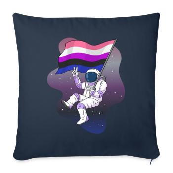 Gender Fluid Pride Flag Space Astronaut Subtle - Sofa pillowcase 17,3'' x 17,3'' (45 x 45 cm) - navy - Front