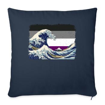 Asexual Pride Ace Flag Big Wave Off Kanaga - Sofa pillowcase 17,3'' x 17,3'' (45 x 45 cm) - navy - Front