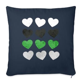 Demiromantic Pride Flag Hearts Subtil LGBTQ - Housse de coussin décorative 45 x 45 cm - bleu marine - Devant
