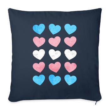 Transgender Stolz Trans Flagge Herzen Subtile LGBT - Sofakissenbezug 45 x 45 cm - Navy - Vorne