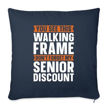 Pension de retraité drôle - Housse de coussin décorative 45 x 45 cm - bleu marine - Devant