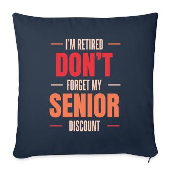 Pension de retraité drôle - Housse de coussin décorative 45 x 45 cm - bleu marine - Devant