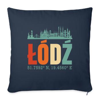 Poland Lodz Skyline - Sofa pillowcase 17,3'' x 17,3'' (45 x 45 cm) - navy - Front