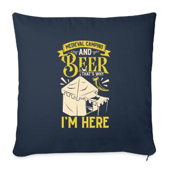 Medieval camp and beer - Medieval Camping - Sofa pillowcase 17,3'' x 17,3'' (45 x 45 cm) - navy - Front