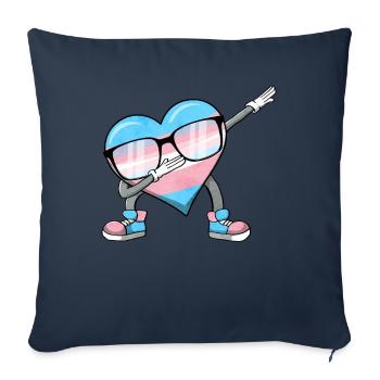 Transgender Stolz Trans Flagge Tupfen Herz Sublte - Sofakissenbezug 45 x 45 cm - Navy - Vorne