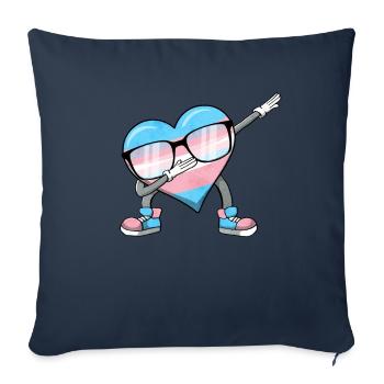 Transgender Stolz Trans Flagge Tupfen Herz Sublte - Sofakissenbezug 45 x 45 cm - Navy - Vorne