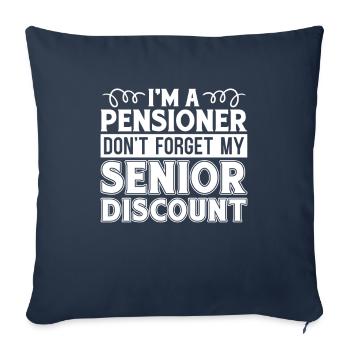 Pension de retraité drôle - Housse de coussin décorative 45 x 45 cm - bleu marine - Devant