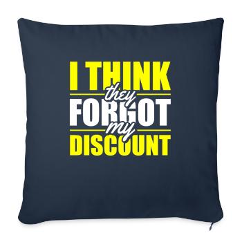 Pension de retraité N’oubliez pas ma réduction - Housse de coussin décorative 45 x 45 cm - bleu marine - Devant