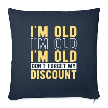 Pension de retraité drôle N’oubliez pas ma réduction - Housse de coussin décorative 45 x 45 cm - bleu marine - Devant