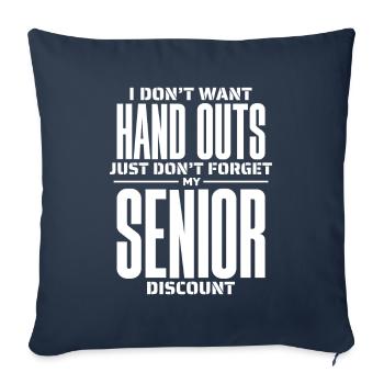 Pension de retraité drôle - Housse de coussin décorative 45 x 45 cm - bleu marine - Devant