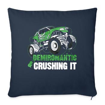 Demiromantic Pride Monster Truck - Housse de coussin décorative 45 x 45 cm - bleu marine - Devant