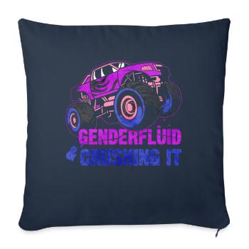 Gender Fluid Pride Monster Truck - Sofa pillowcase 17,3'' x 17,3'' (45 x 45 cm) - navy - Front