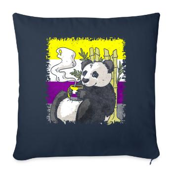 Non Binary Pride Flag Panda Coffee Sublte LGBT - Sofa pillowcase 17,3'' x 17,3'' (45 x 45 cm) - navy - Front