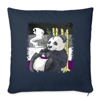 Asexual Pride Ace Flag Panda Coffee Sublte LGBT - Sofa pillowcase 17,3'' x 17,3'' (45 x 45 cm) - navy - Front