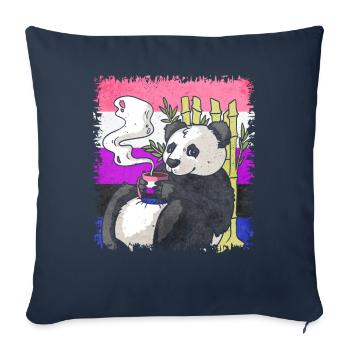 Gender Fluid Pride Flag Panda Coffee Sublte - Sofa pillowcase 17,3'' x 17,3'' (45 x 45 cm) - navy - Front