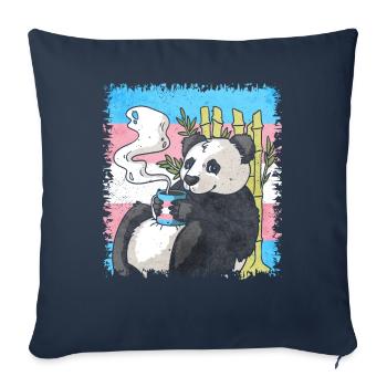 Transgender Pride Trans Flag Panda Coffee Sublte - Sofa pillowcase 17,3'' x 17,3'' (45 x 45 cm) - navy - Front