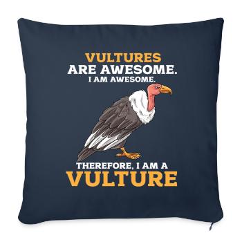 Vautour - Housse de coussin décorative 45 x 45 cm - bleu marine - Devant