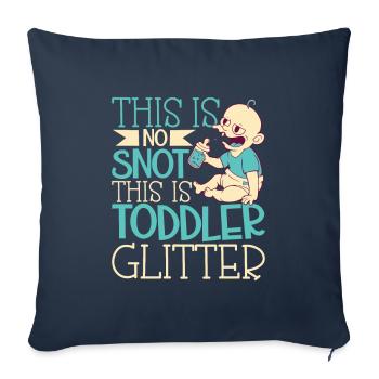 Ce n’est pas un Schnodder - assistante maternelle - Housse de coussin décorative 45 x 45 cm - bleu marine - Devant