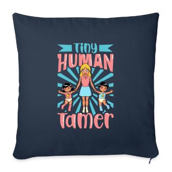 Apprivoiser les Minihumains - Éducateur - Housse de coussin décorative 45 x 45 cm - bleu marine - Devant