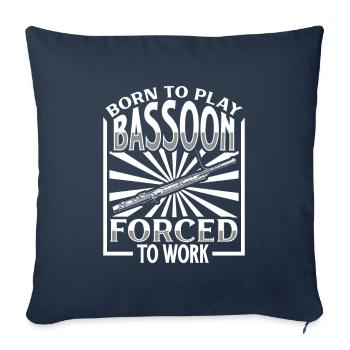 Né pour jouer du basson - basson - Housse de coussin décorative 45 x 45 cm - bleu marine - Devant