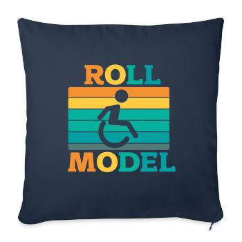 Rollstuhl - Sofakissenbezug 45 x 45 cm - Navy - Vorne