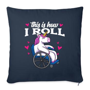 Rollstuhl - Sofakissenbezug 45 x 45 cm - Navy - Vorne