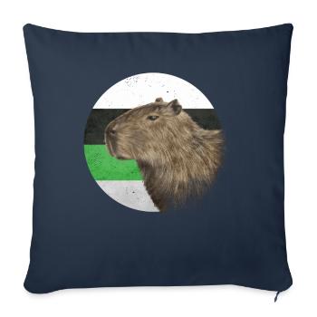 Demiromantic Pride Flag Capybara Sublte LGBTQ - Housse de coussin décorative 45 x 45 cm - bleu marine - Devant