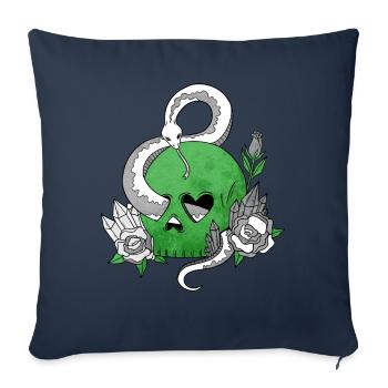 Demiromantischer Stolz Flagge Schädel Schlangen Ro - Sofakissenbezug 45 x 45 cm - Navy - Vorne