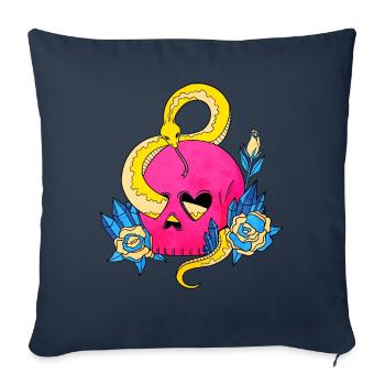 Pansexual Pride Pan Flag Skull Snakes Pink - Sofa pillowcase 17,3'' x 17,3'' (45 x 45 cm) - navy - Front