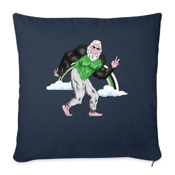 Demiromantic Pride Flag Arc-en-ciel Bigfoot Sas - Housse de coussin décorative 45 x 45 cm - bleu marine - Devant