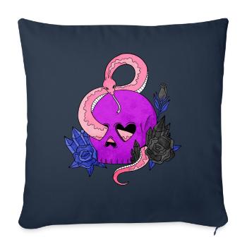 Geschlecht Fluid Stolz Flagge Schädel Schlangen Ro - Sofakissenbezug 45 x 45 cm - Navy - Vorne