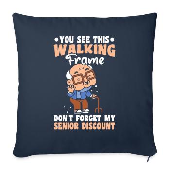 Pension de retraité drôle - Housse de coussin décorative 45 x 45 cm - bleu marine - Devant