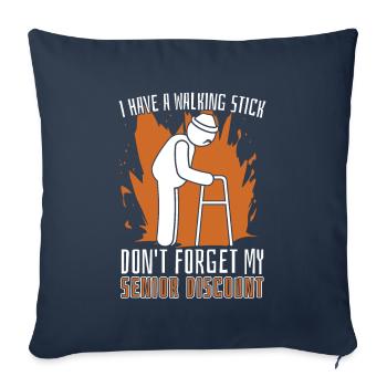 Pension de retraité drôle - Housse de coussin décorative 45 x 45 cm - bleu marine - Devant
