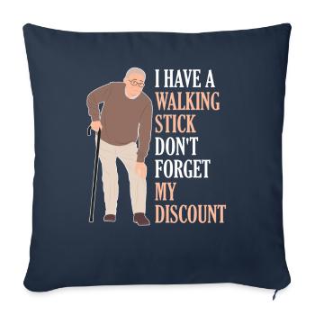 Pension de retraité drôle N’oubliez pas ma réduction - Housse de coussin décorative 45 x 45 cm - bleu marine - Devant