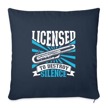 License to make noise - contrabassoon - Sofa pillowcase 17,3'' x 17,3'' (45 x 45 cm) - navy - Front