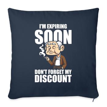 Pension de retraité drôle N’oubliez pas ma réduction - Housse de coussin décorative 45 x 45 cm - bleu marine - Devant